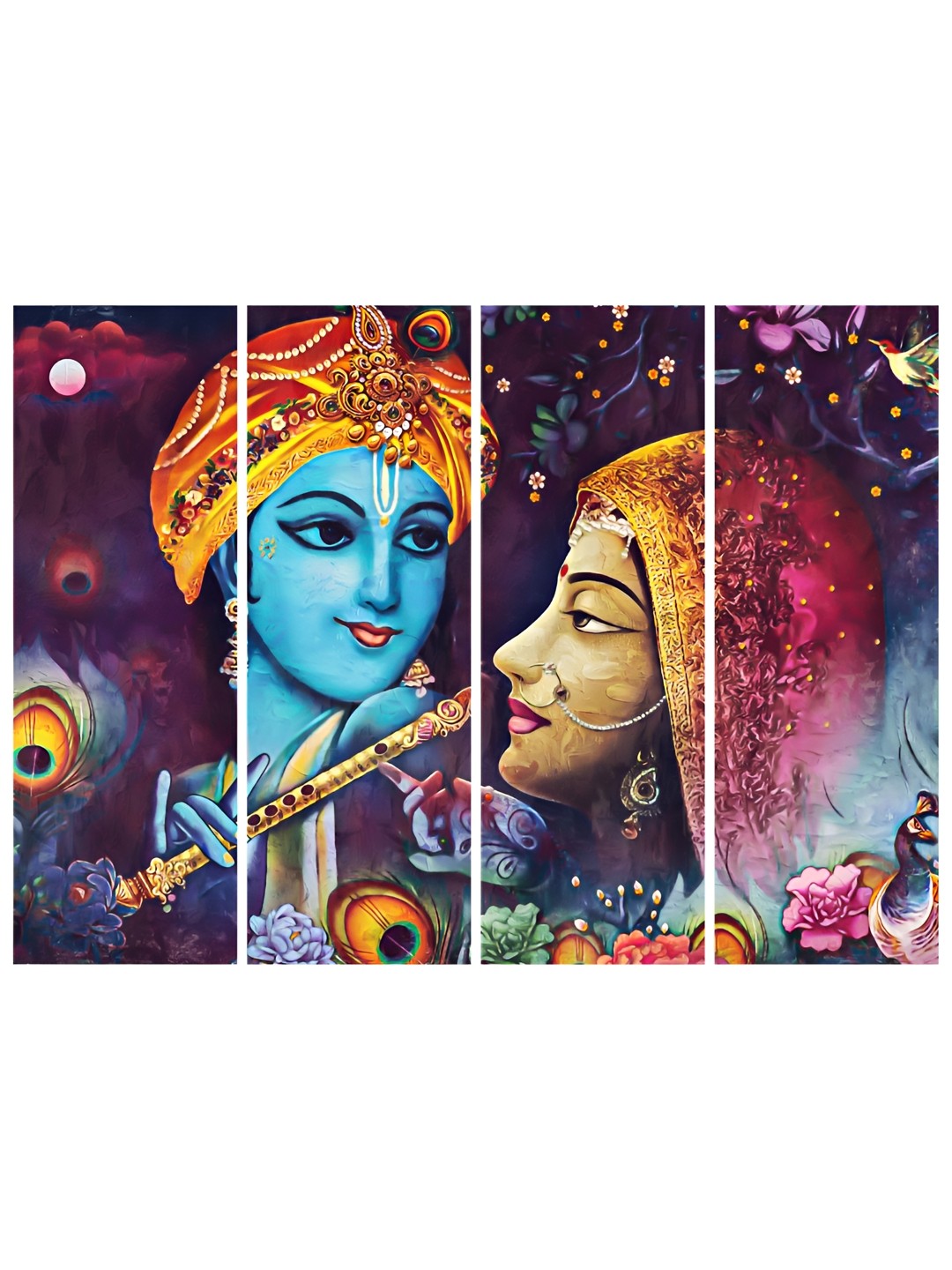 

Inephos Blue & Pink 4 Piece Canvas Religious Wall Paintings