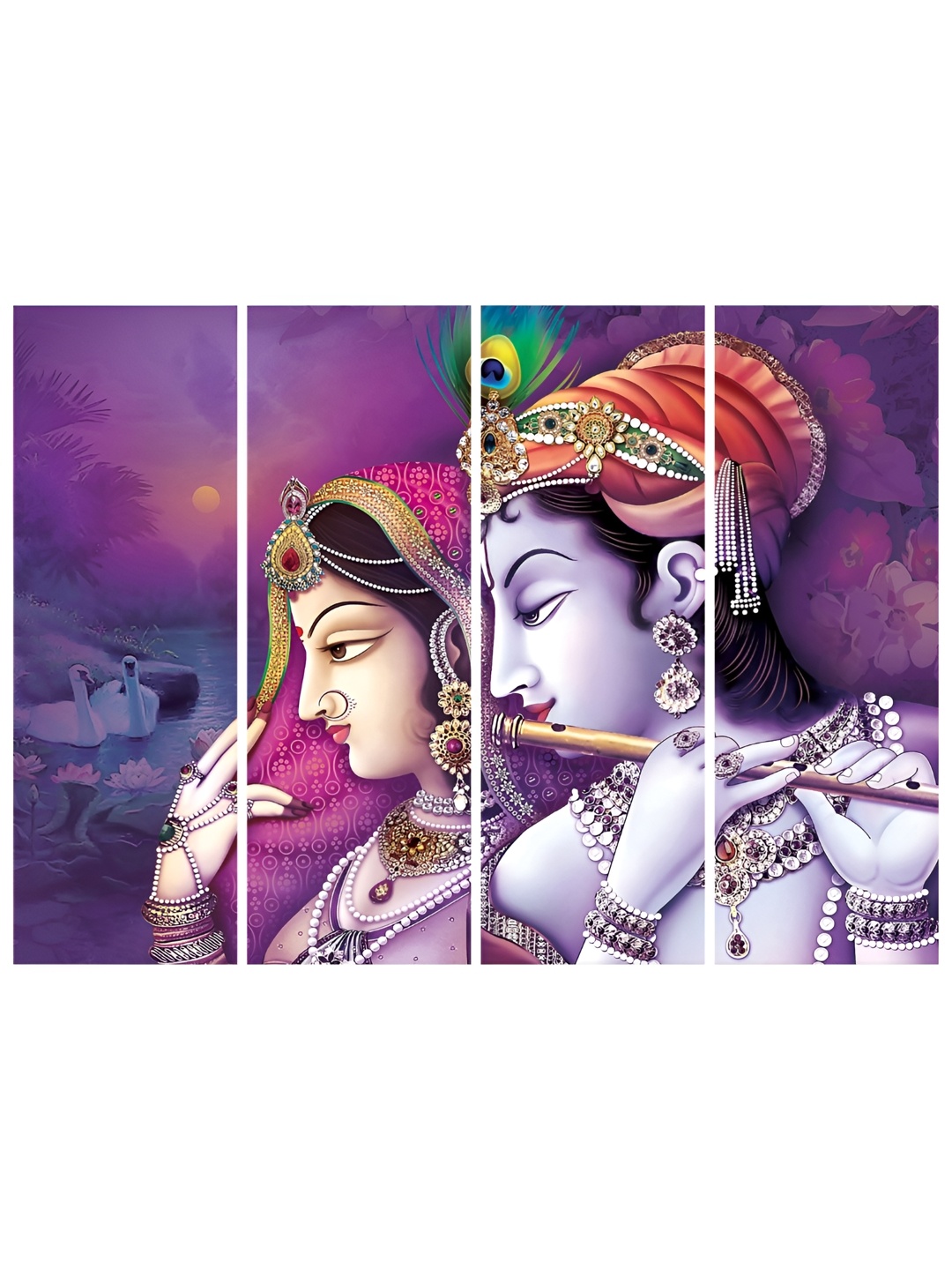 

Inephos White & Purple 4 Piece Canvas Other Wall Paintings