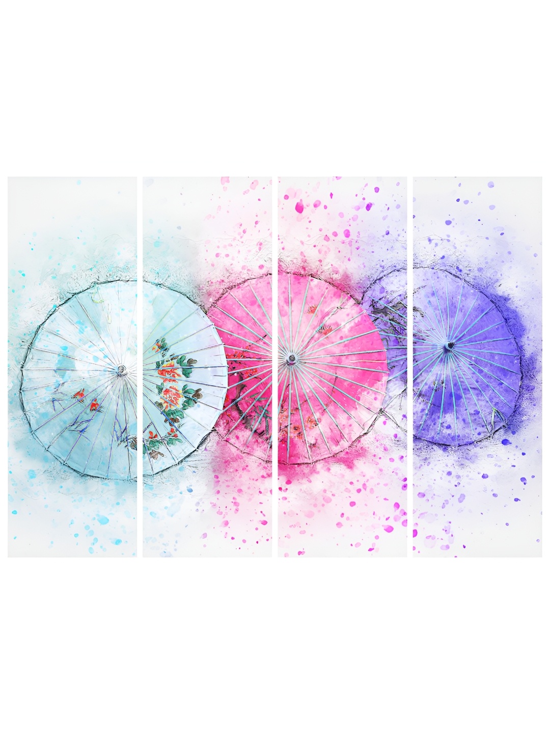 

Inephos White & Blue 4 Piece Abstract Printed Vinyl Wall Art
