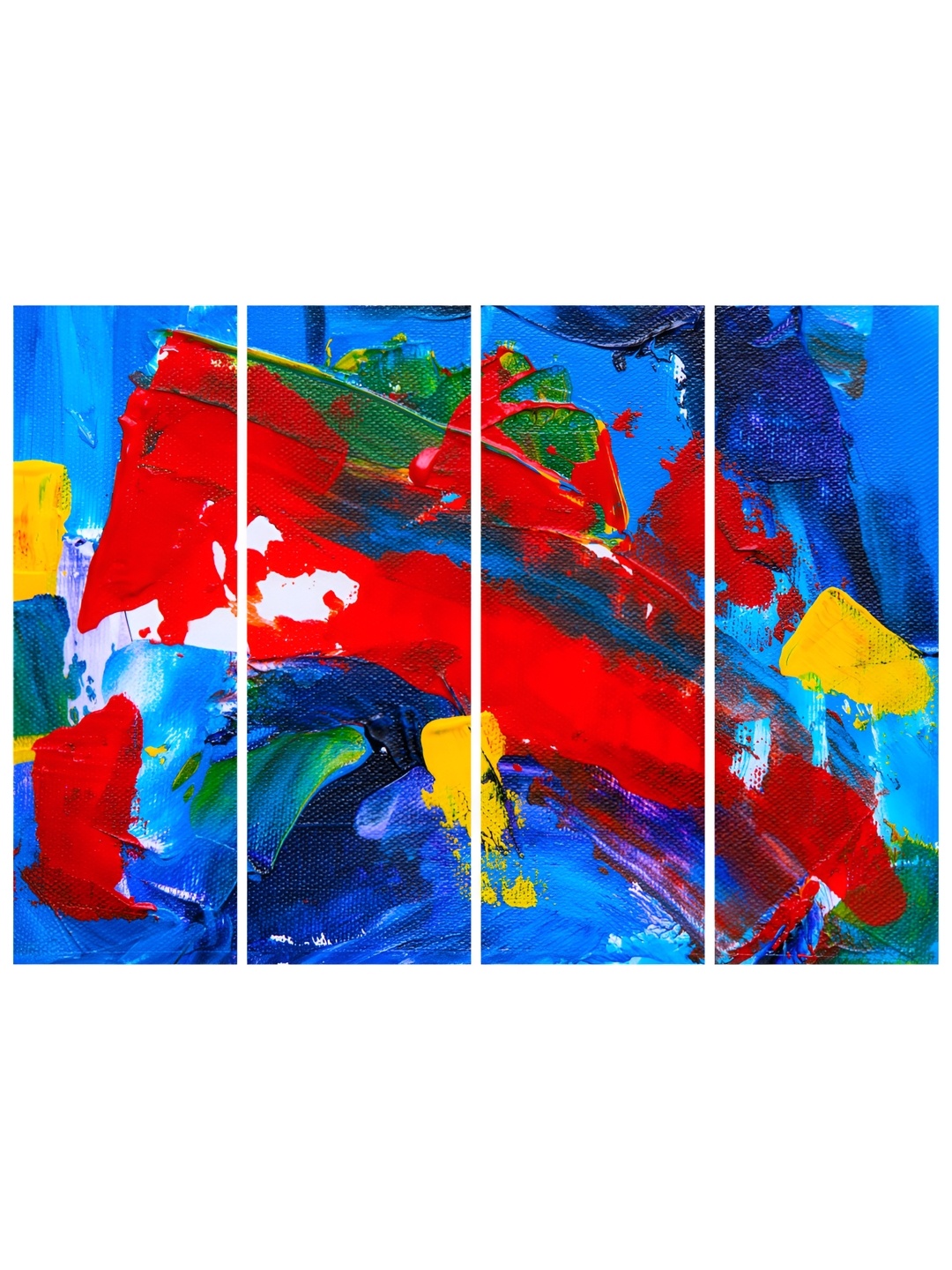 

Inephos Blue & Red Abstract Printed 4 Piece Vinyl Wall Art