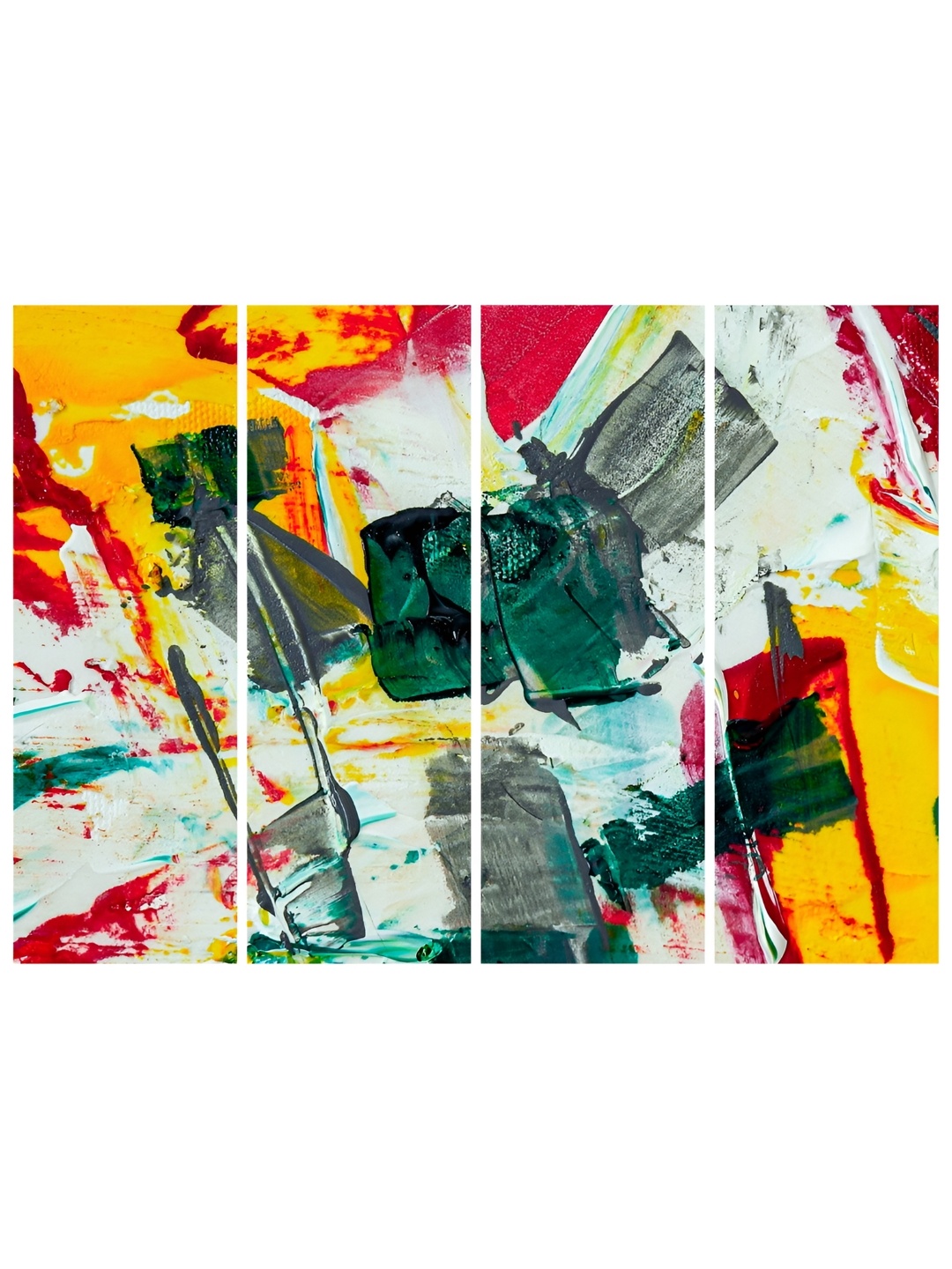 

Inephos Yellow & Green 4 Pieces Abstract Printed Vinyl Wall Art