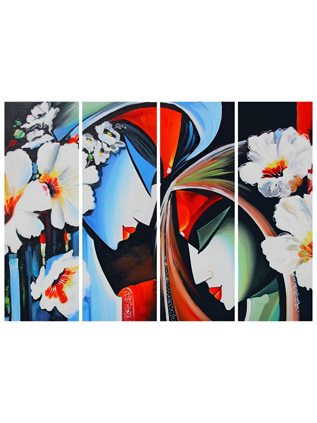 

Inephos Red & Blue 4 Piece Canvas Religious Wall Paintings