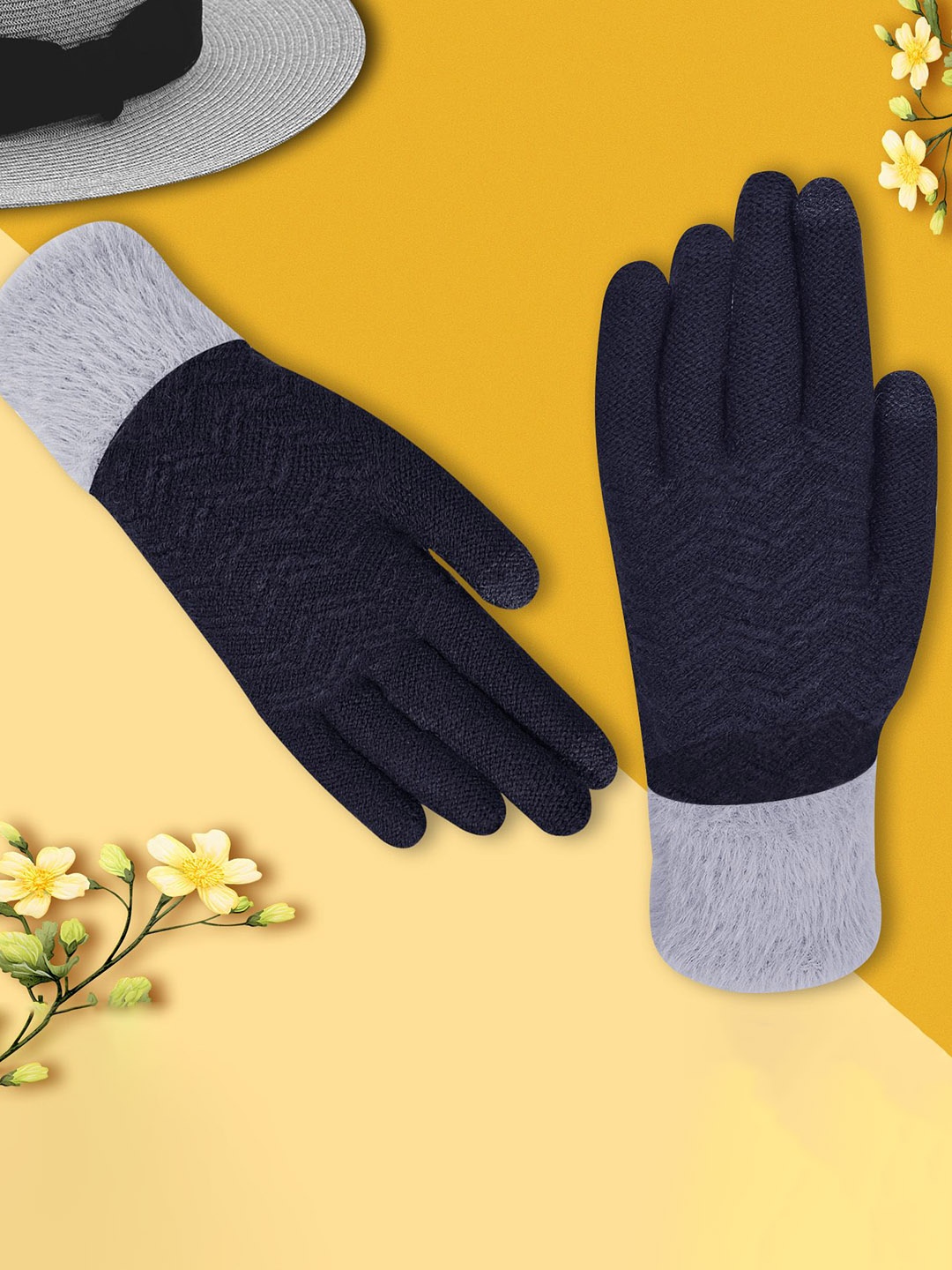 

LOOM LEGACY Women Woollen Touchscreen Gloves, Black