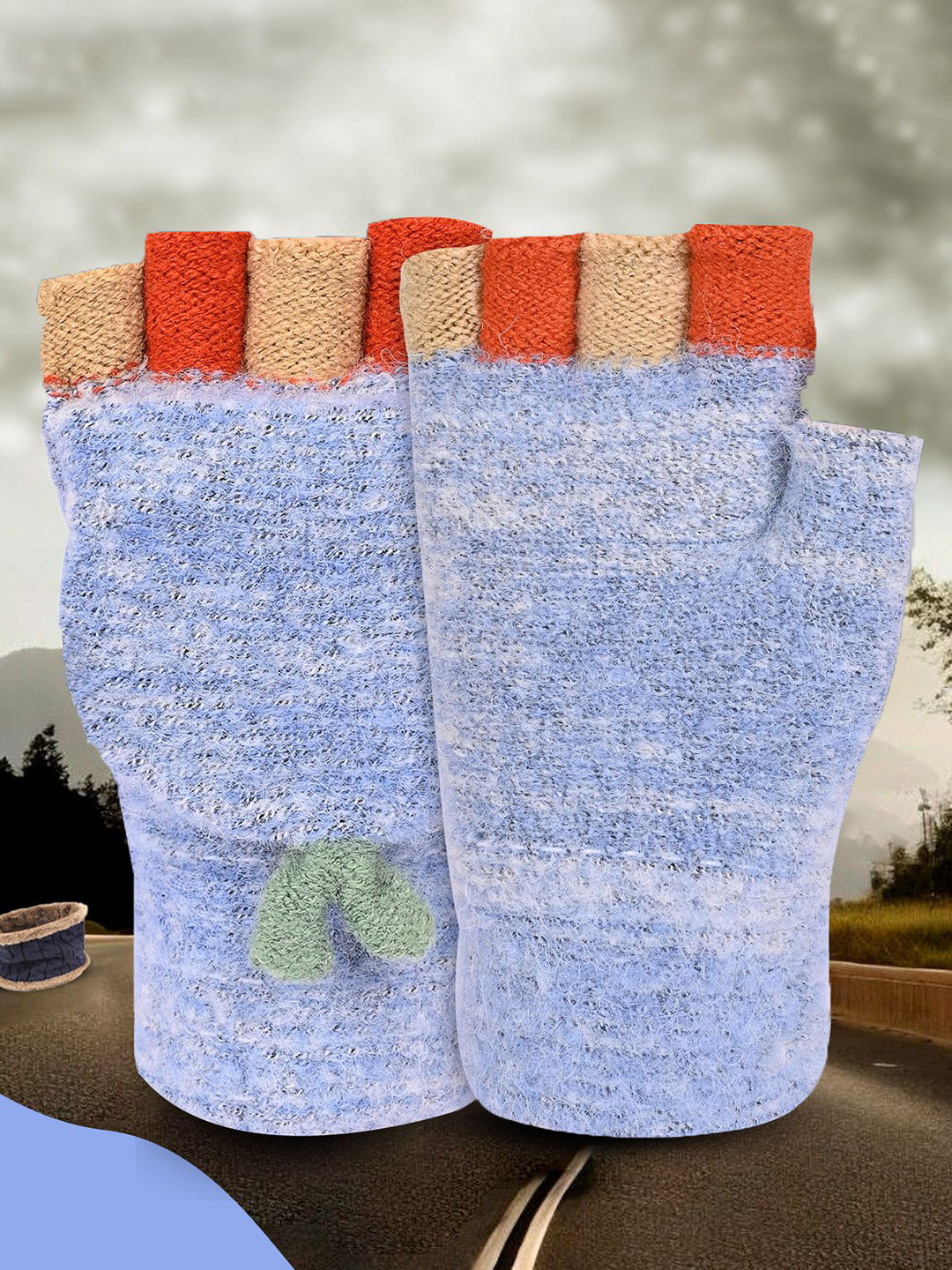 

LOOM LEGACY Women Acrylic Fingerless Gloves, Grey