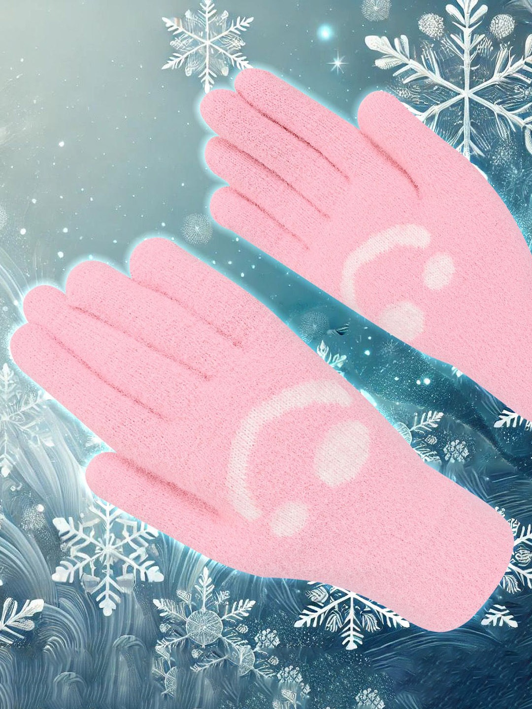 

LOOM LEGACY Women Acrylic Winter Gloves, Pink