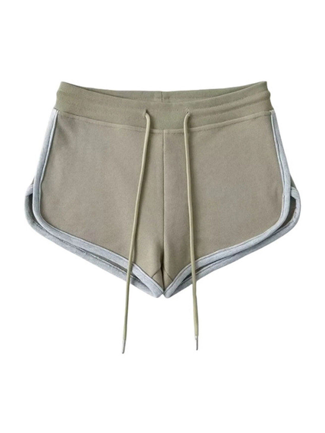 

LULU & SKY Women Cotton Slim Fit Low-Rise Shorts, Khaki