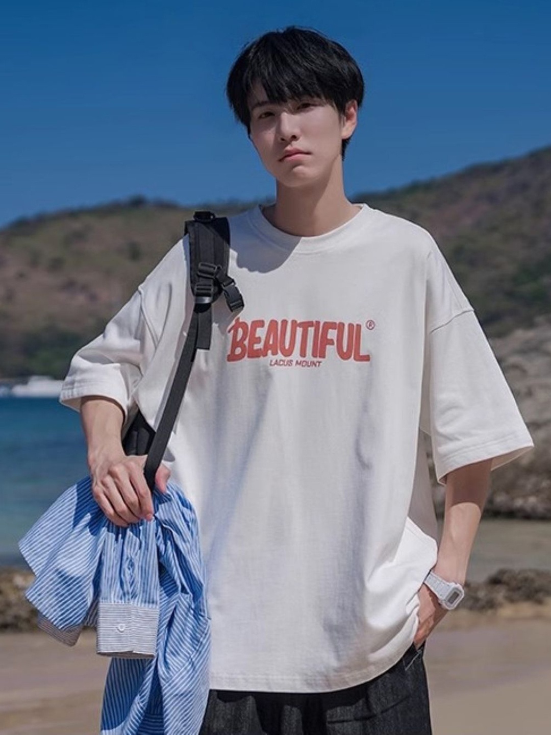 

StyleCast Men Typography Printed Round Neck Cotton T-shirt, White