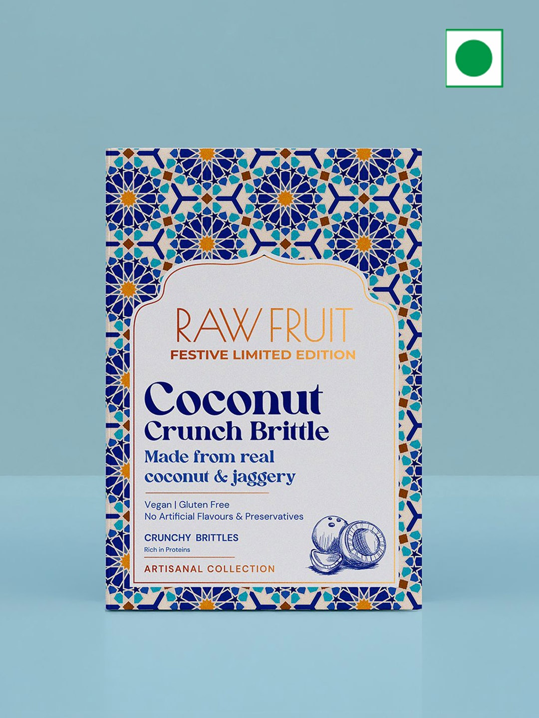 

RawFruit Coconut Crunch Brittle With Greeting Card -100g, White