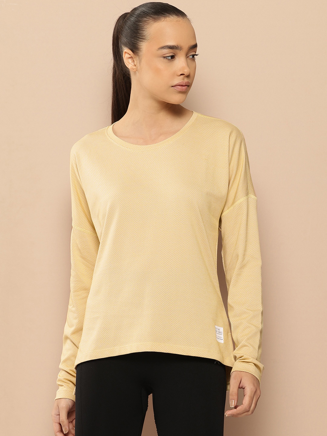 

Alcis Solid Drop-Shoulder Sleeves T-shirt, Beige