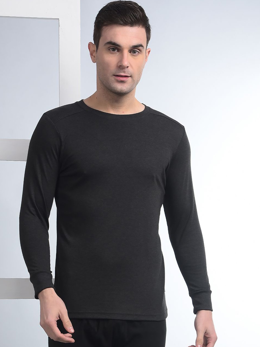 

Force NXT Women Round Neck Cotton Thermal Top, Charcoal