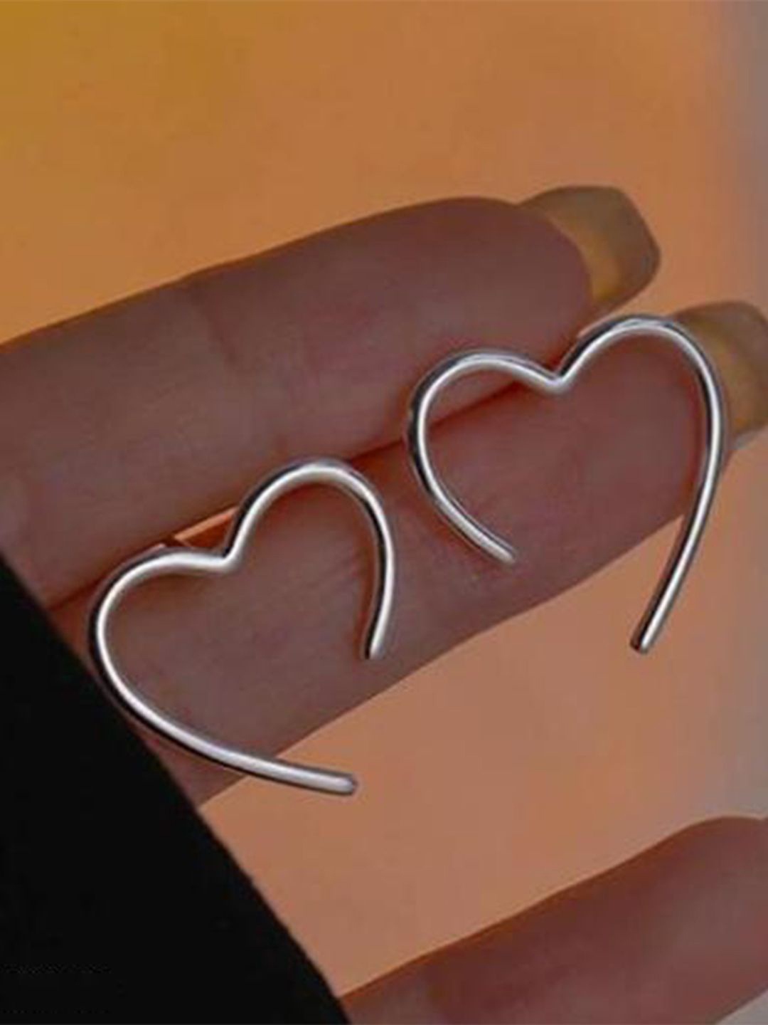 

styledose Sterling Silver-Plated Heart Shaped Studs