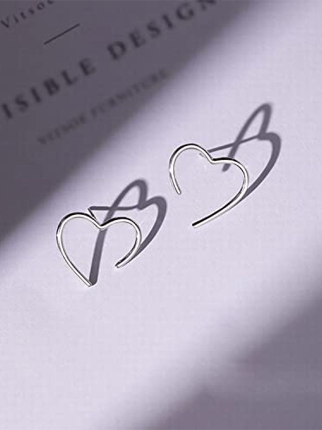 

styledose Silver-Plated Heart Shaped Studs