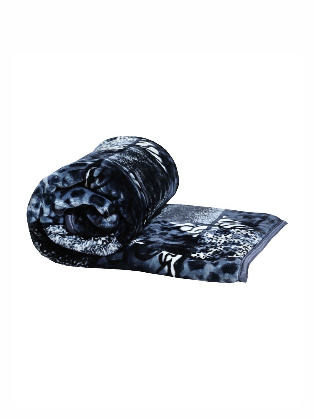 

Aura Black & White Animal Printed Mink Mild Winter 550 GSM Single Bed Blanket