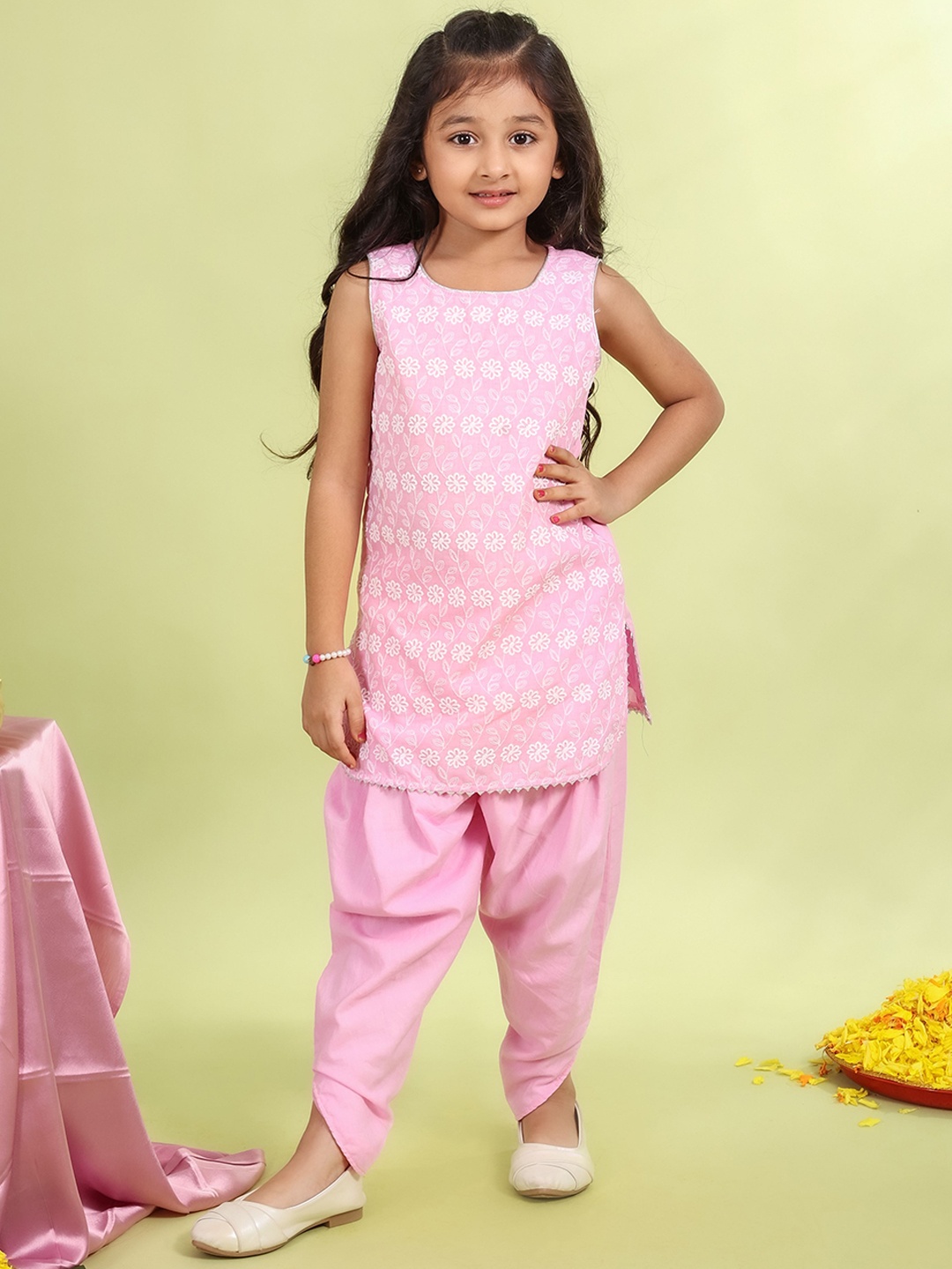 

MASTARANG Girls Floral Printed Suit Sets, Pink