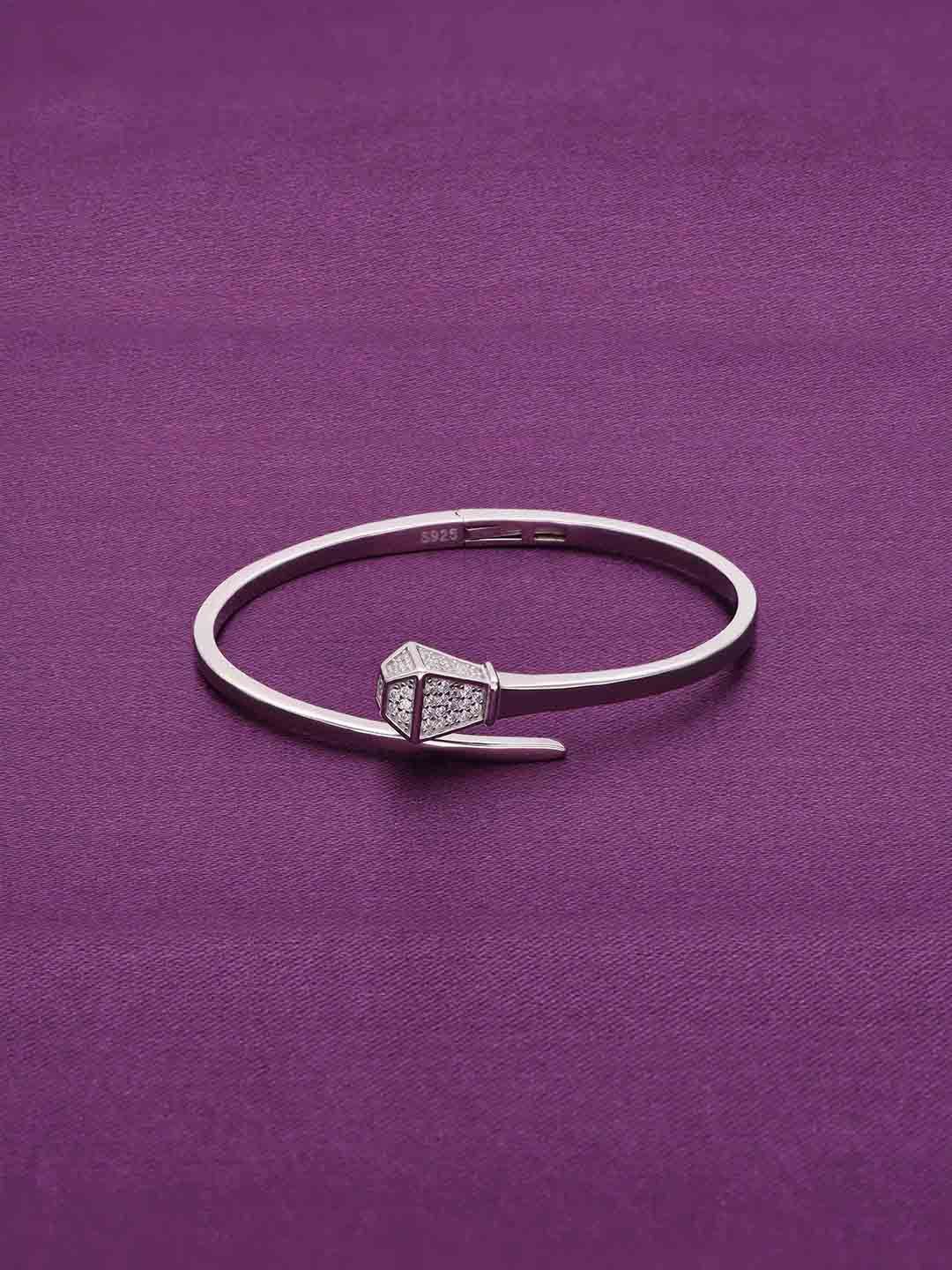 

KAI JEWEL 925 Sterling Silver Epitome Zircon Silver Cuff Bracelet