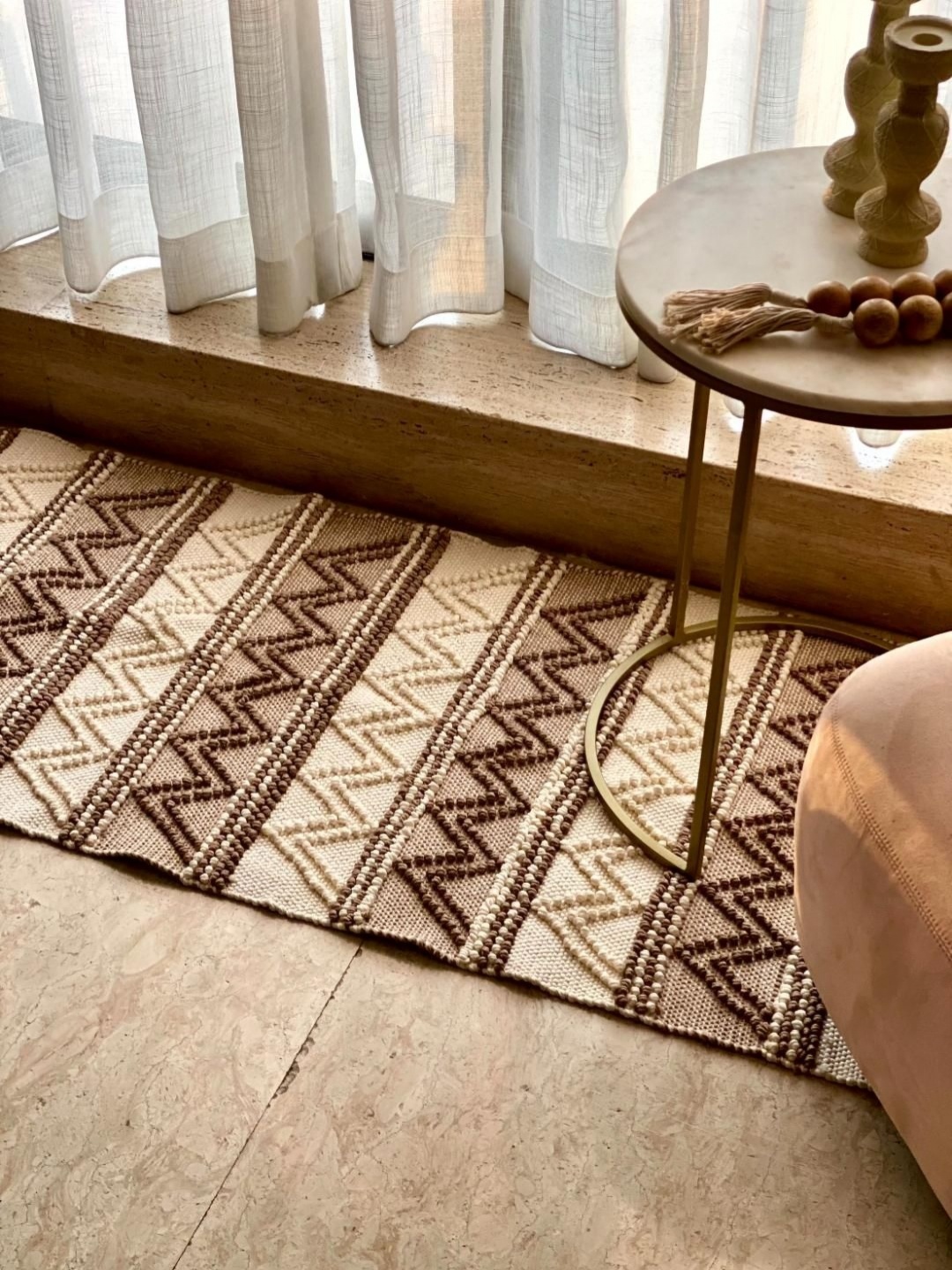 

Mason Home Beige & Brown Geometric Cotton Carpet