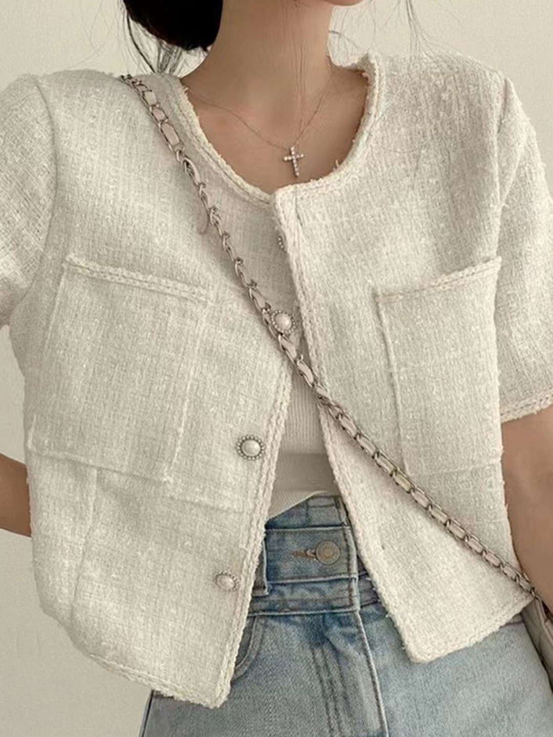 

LULU & SKY Women without Longline Tailored Jacket, White