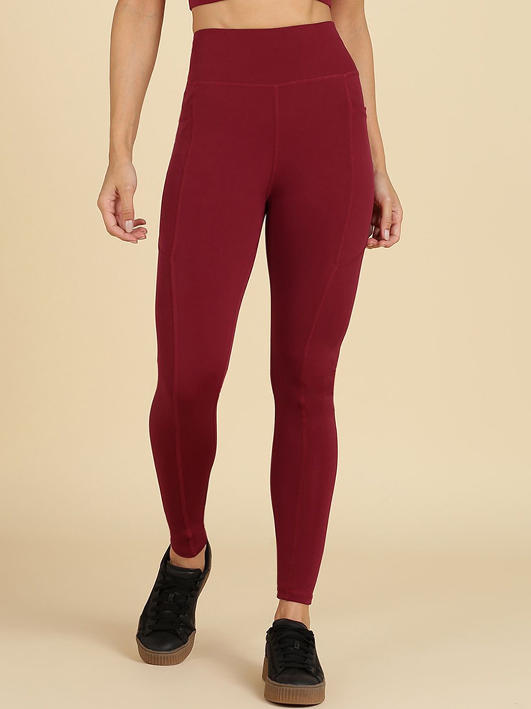 

NEXSTEP Women Slim-Fit Ankle Length Tights, Maroon