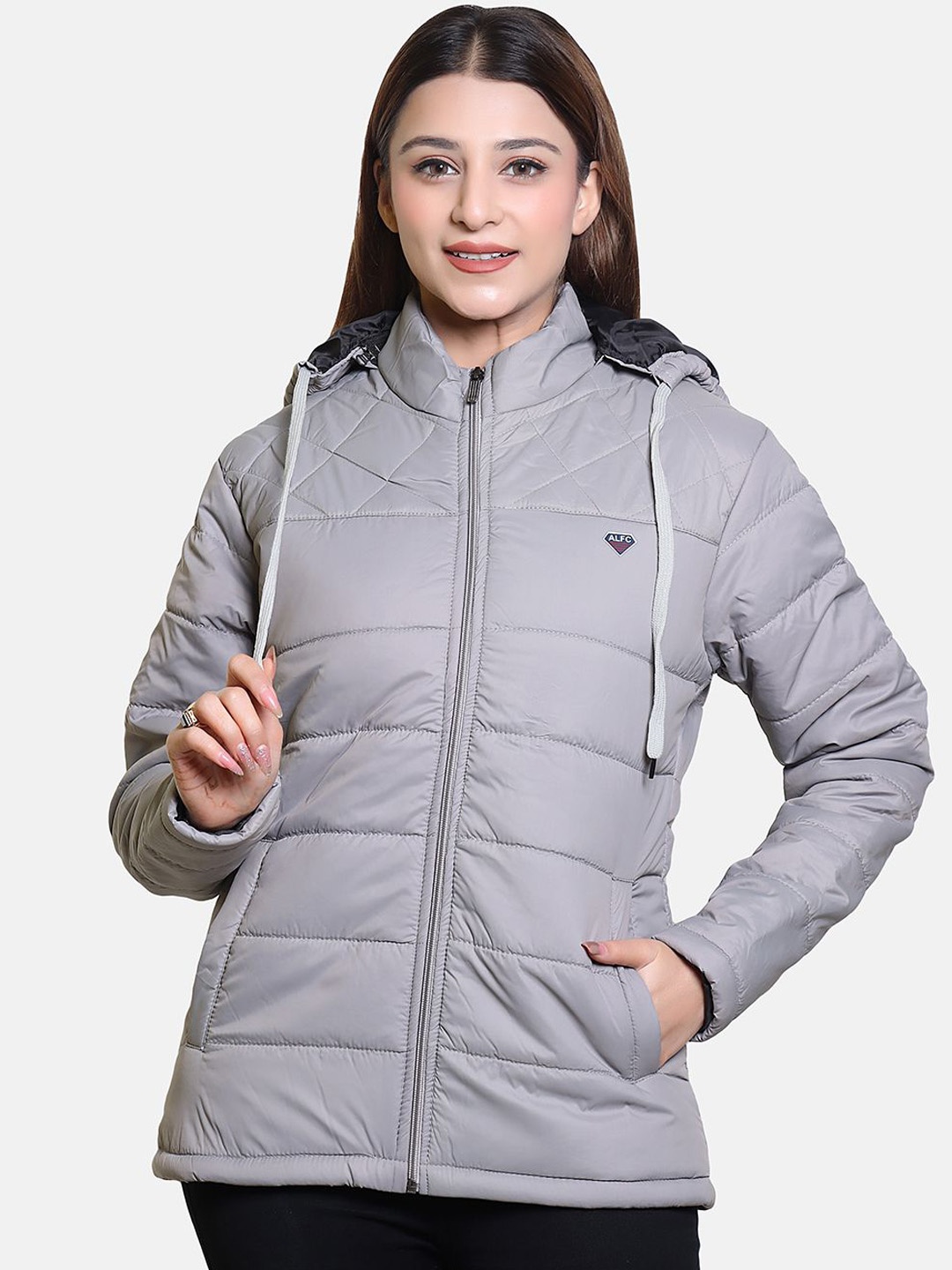 

BAESD Women Solid Lightweight Hooded Padded Jacket, Grey