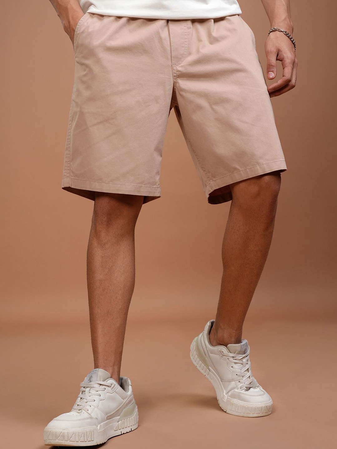 

HIGHLANDER Men Cotton Regular Fit Shorts, Pink
