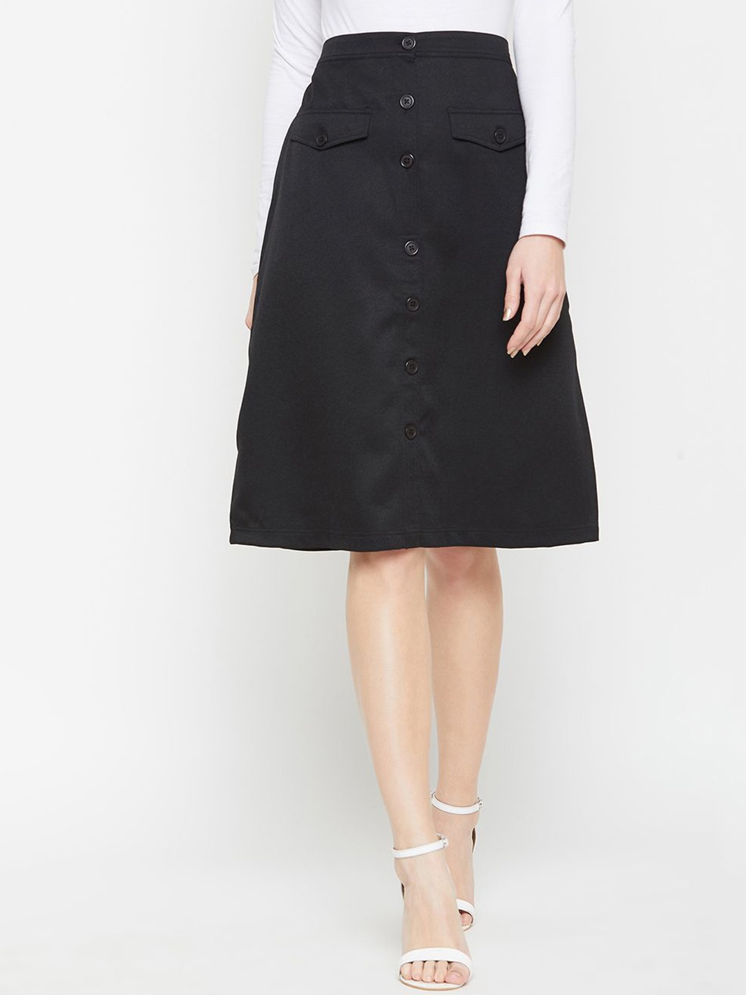 

RARE A-line Knee-Length Skirt, Black