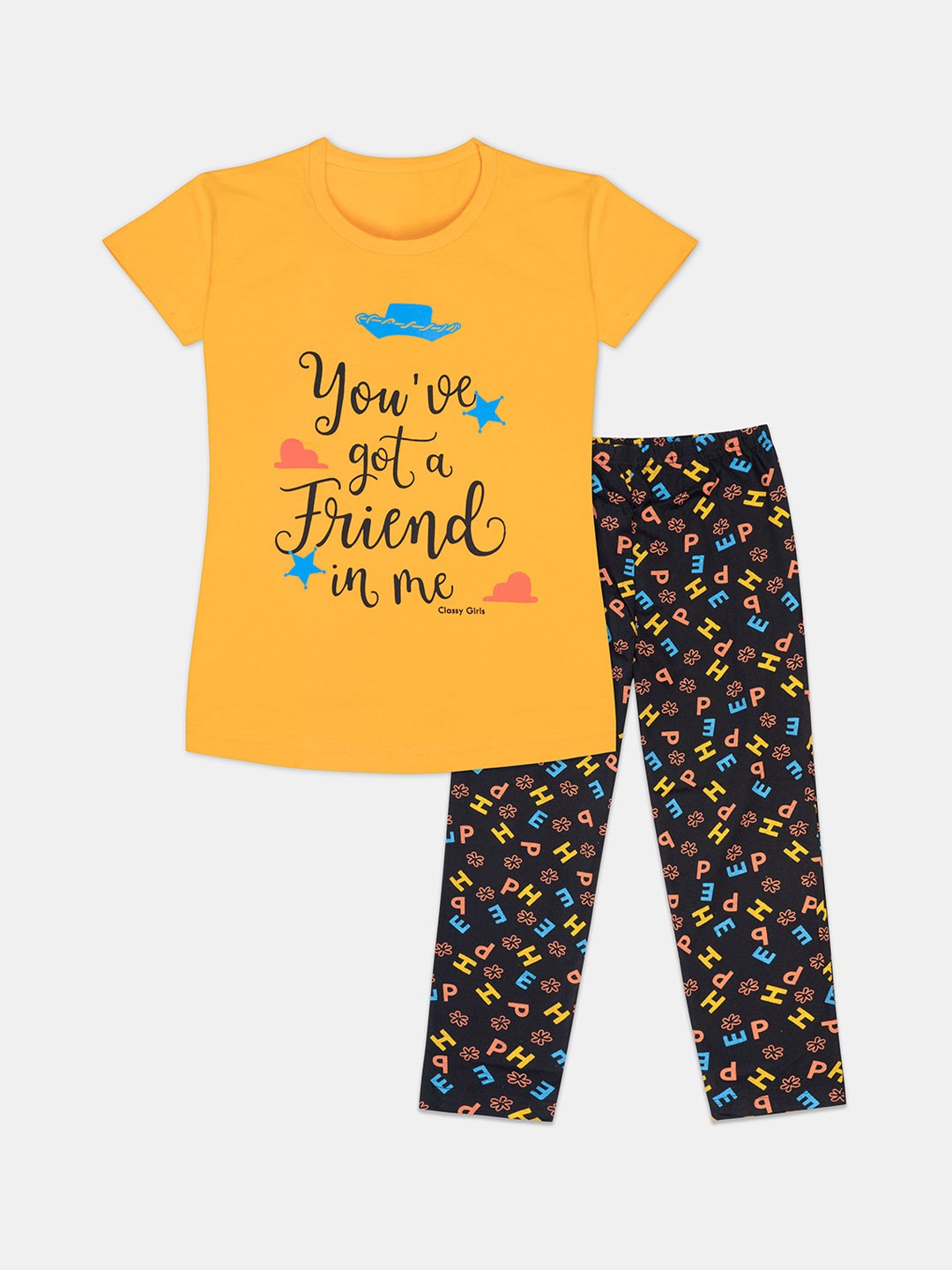 

Tee Weavers Girls Printed Night suit, Yellow