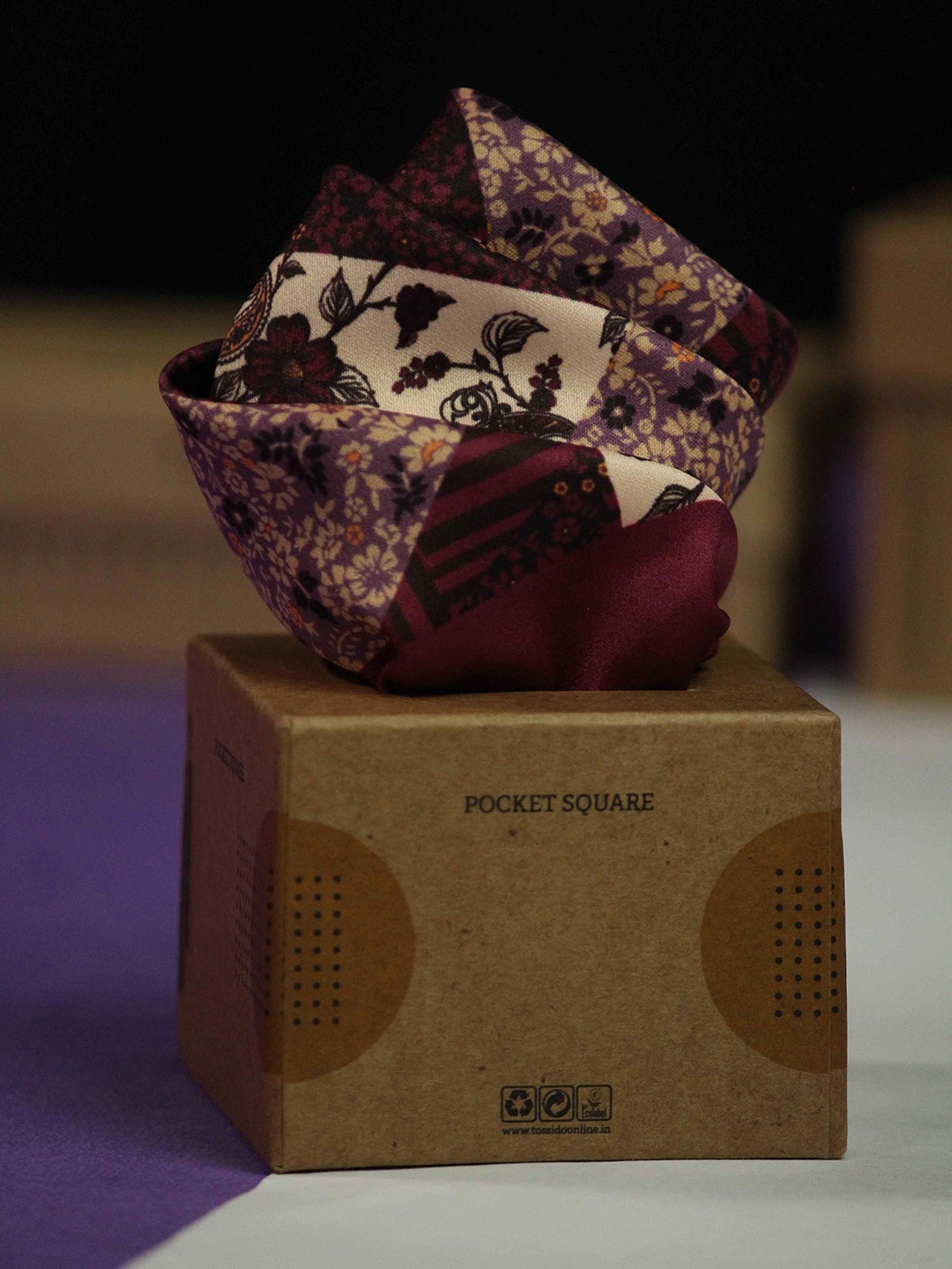 

Tossido Printed Pocket Squares, Purple