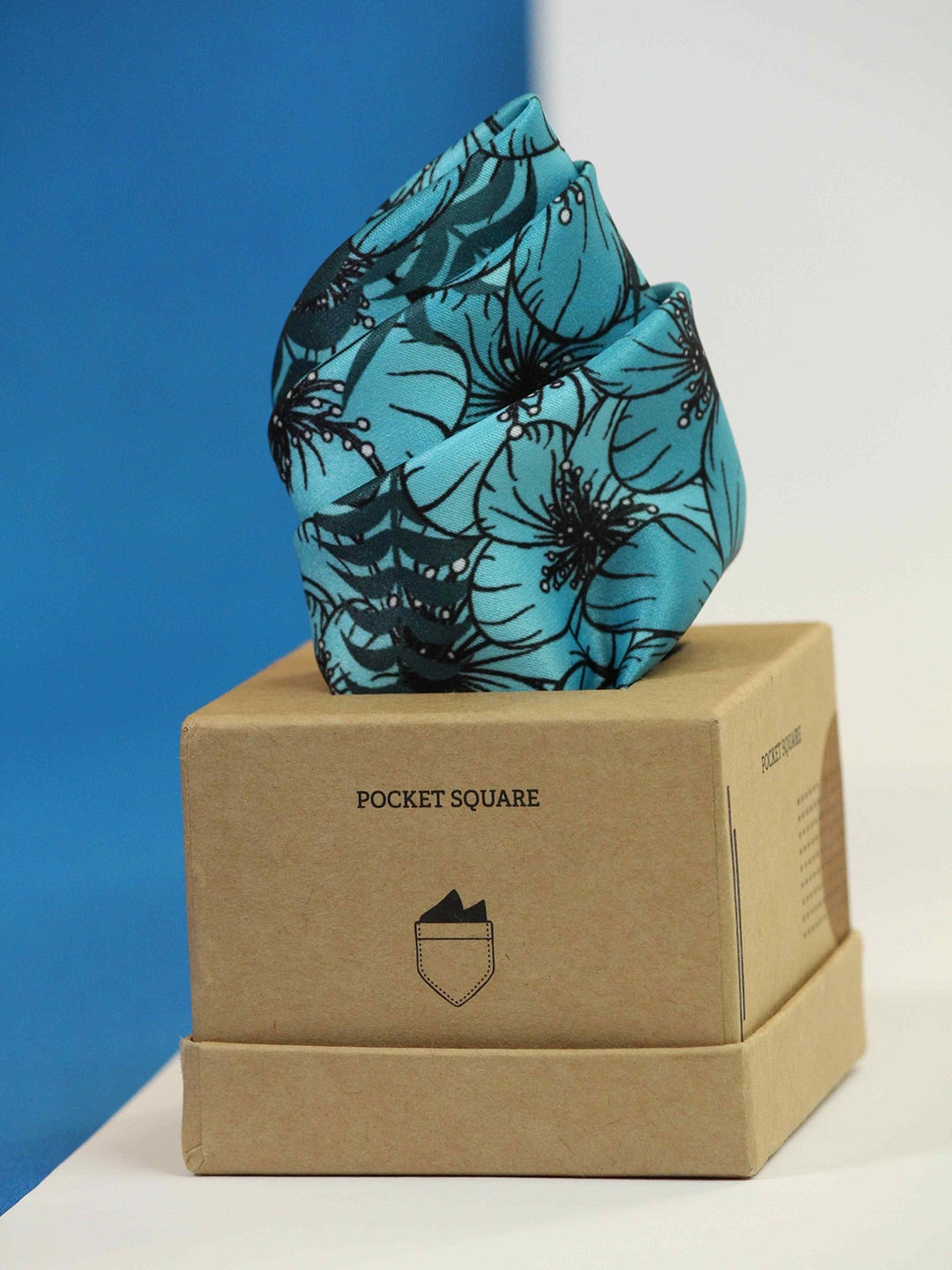 

Tossido Printed Pocket Squares, Turquoise blue