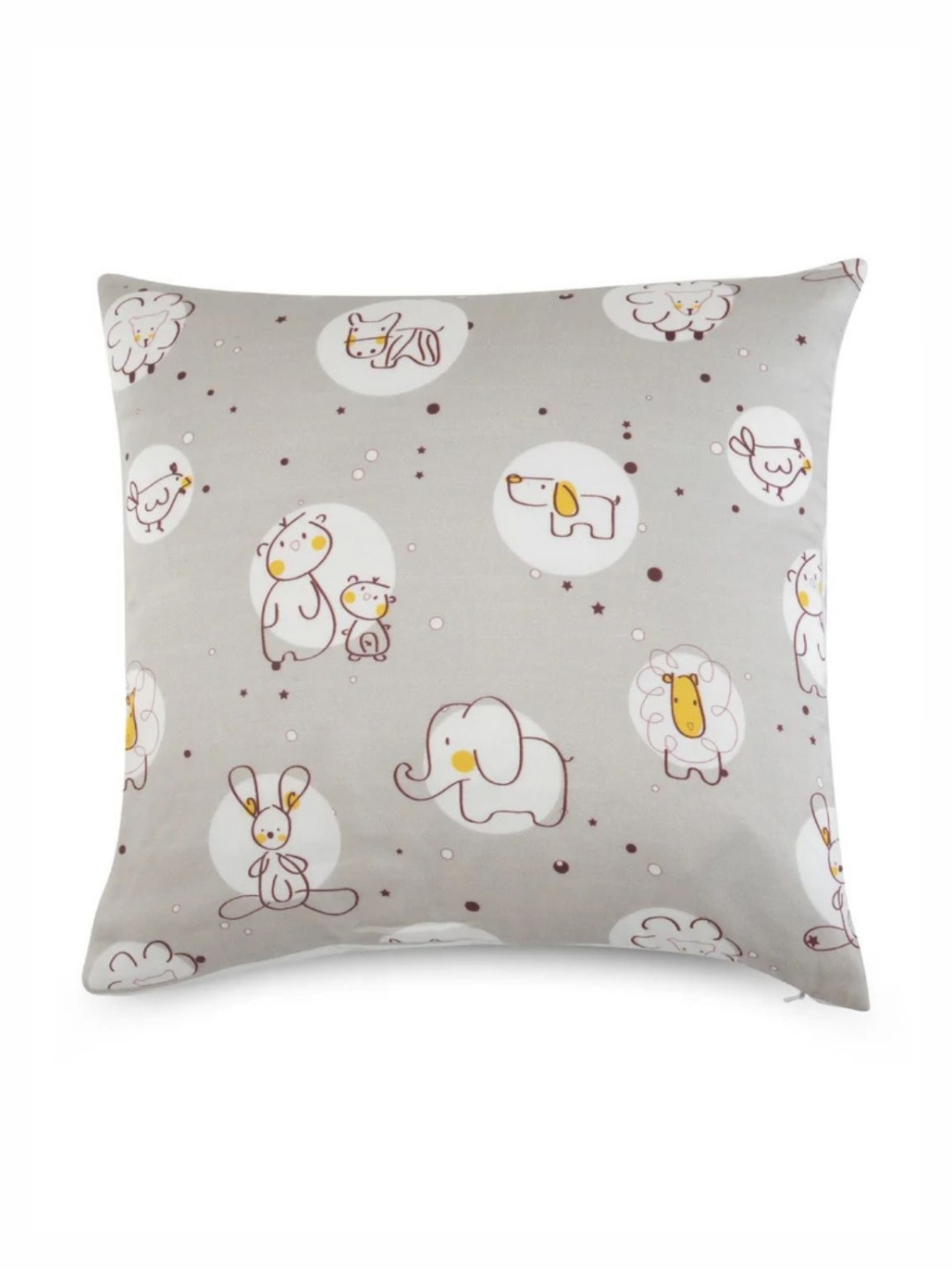 

WAXWINGO Grey & White Cartoon Characters Square Cushion Covers