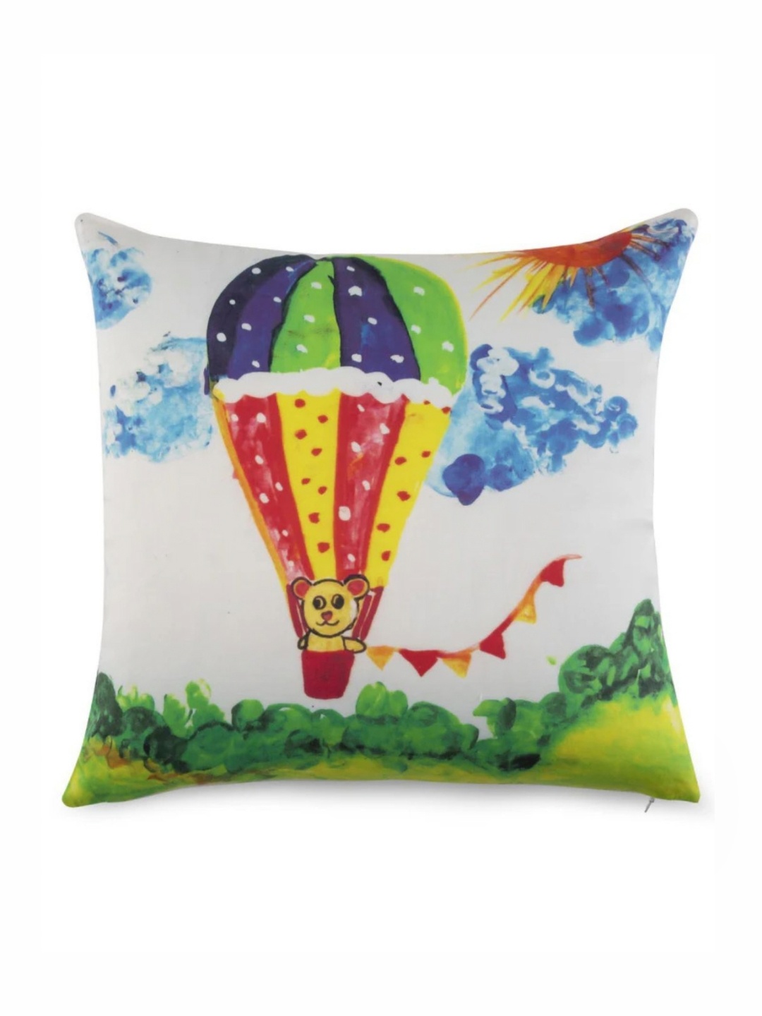 

WAXWINGO White & Blue Cartoon Characters Rectangle Cushion Covers