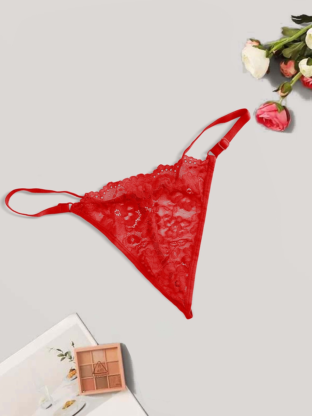 

SHREE GANESH FASHION Women Pack Of 3 Cotton Thongs Briefs, Red