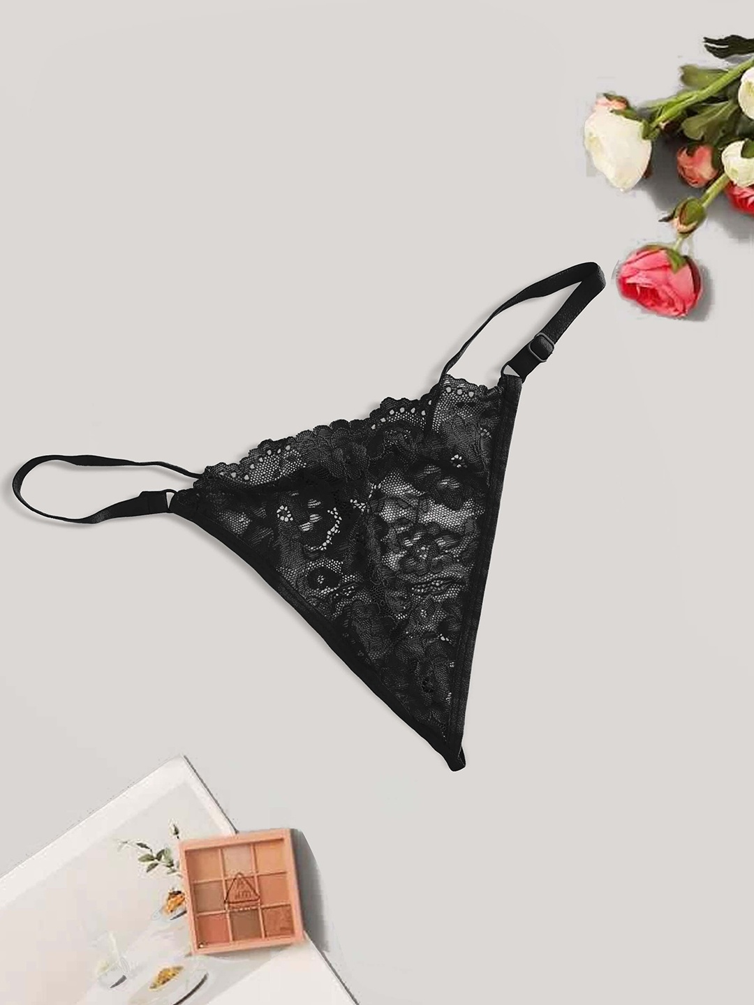 

SHREE GANESH FASHION Pack Of 2 Lace Thongs Briefs, Black