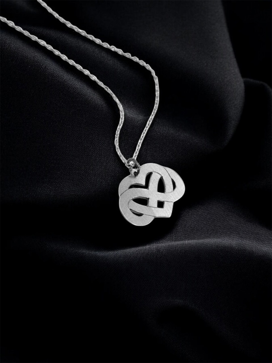 

Goldnera 925 Sterling Silver Plated Forever Mine Heart Pendant With Chain