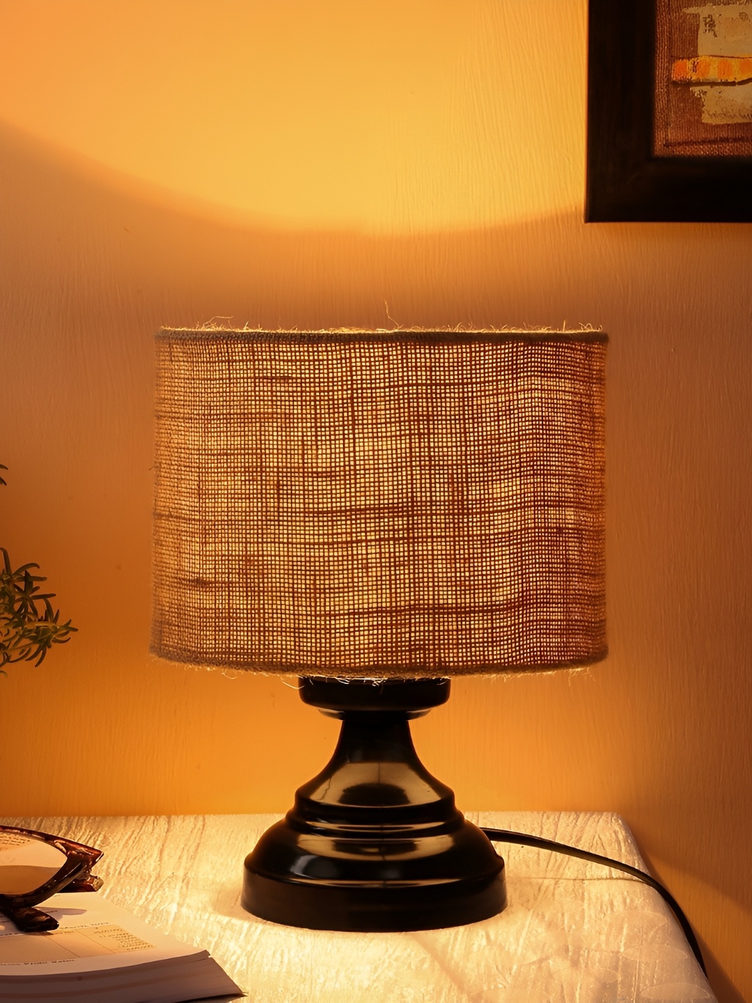 

Aura Beige Textured Iron Cylindrical Shaped Table Lamp