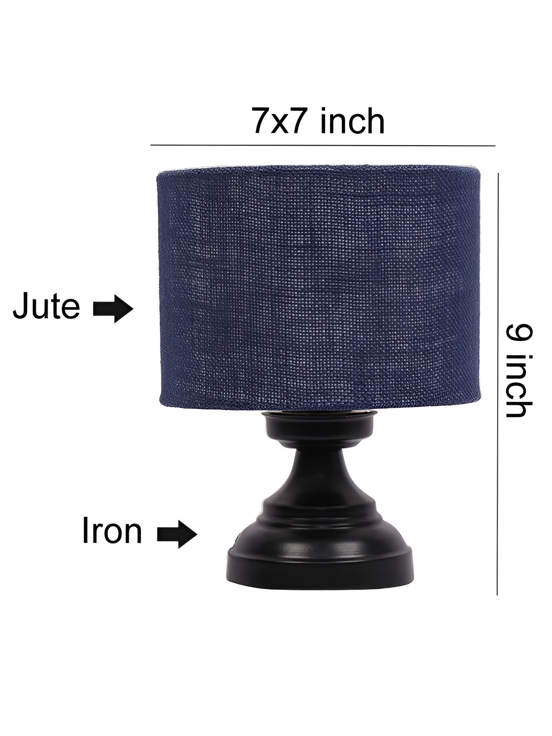 

Aura Blue & Black Cylinder Shaped Iron Table Lamp