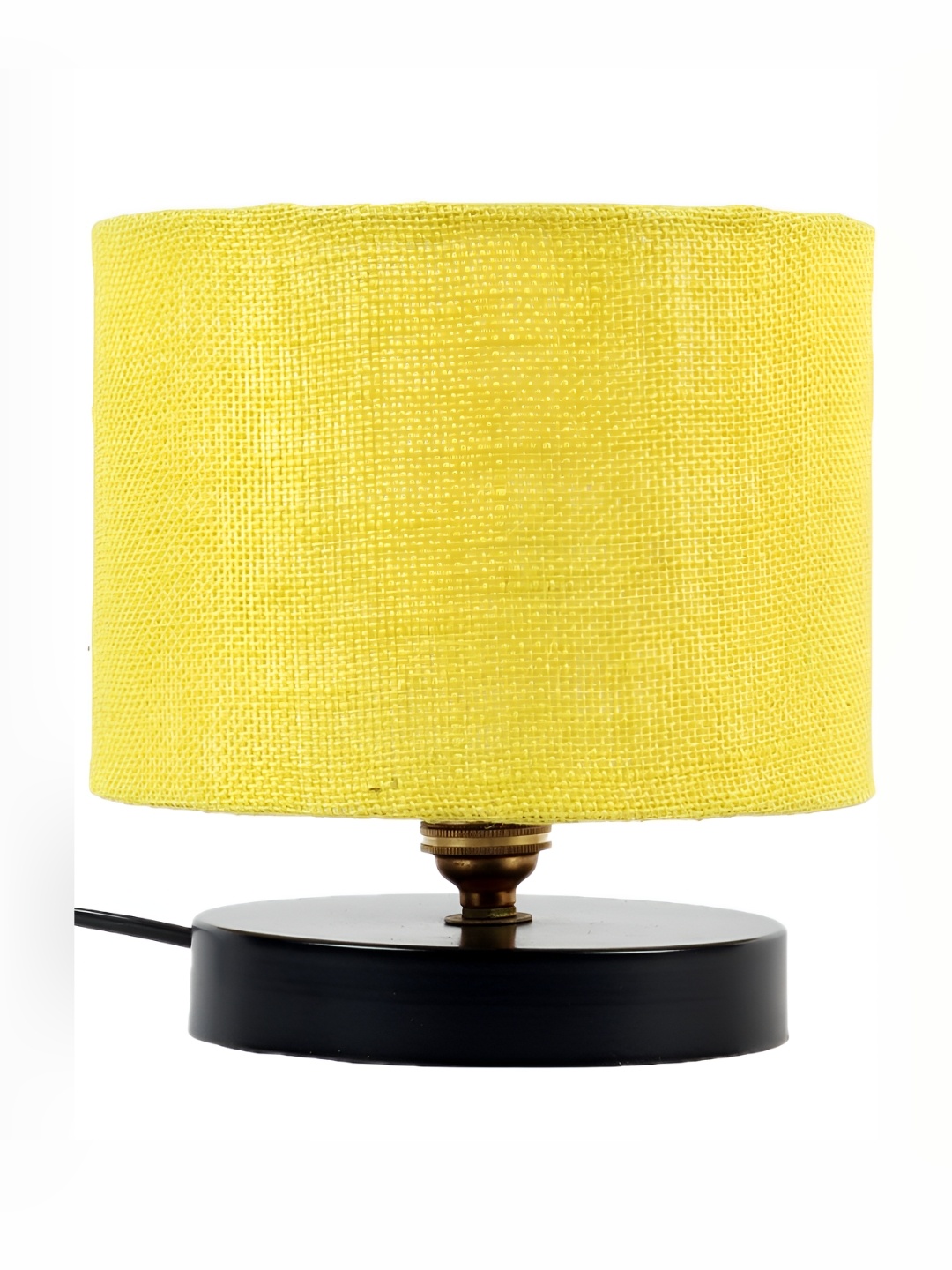 

Aura Yellow Textured Wood Traditional Cylindrical Shaped Table Lamp