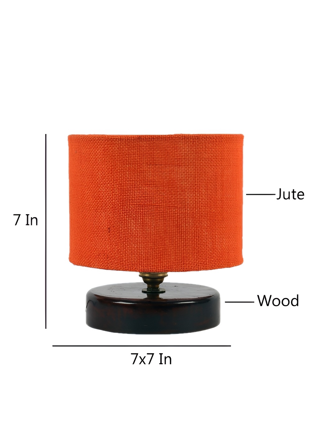 

Aura Orange-Coloured Textured Cylindrical Shaped Jute Shade Table Lamp