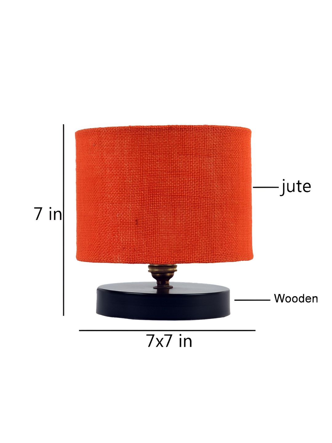 

Aura Orange & Black Cylinder Shaped Wooden Table Lamp