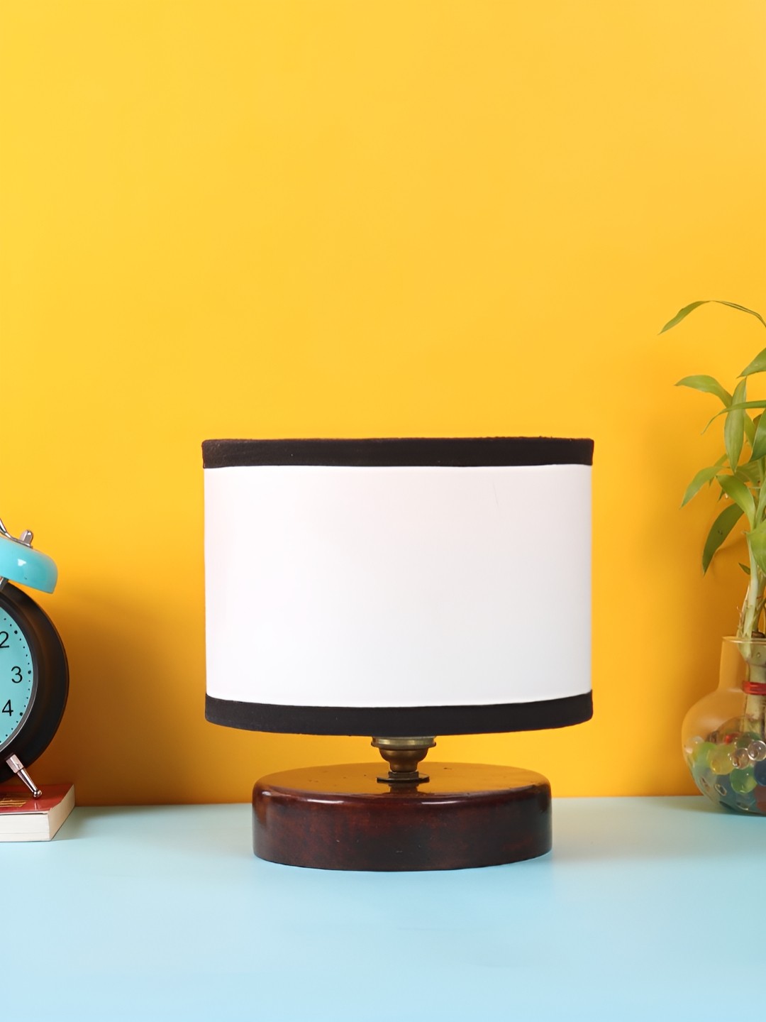 

Aura White Wood Traditional Cylindrical Shaped Table Lamp