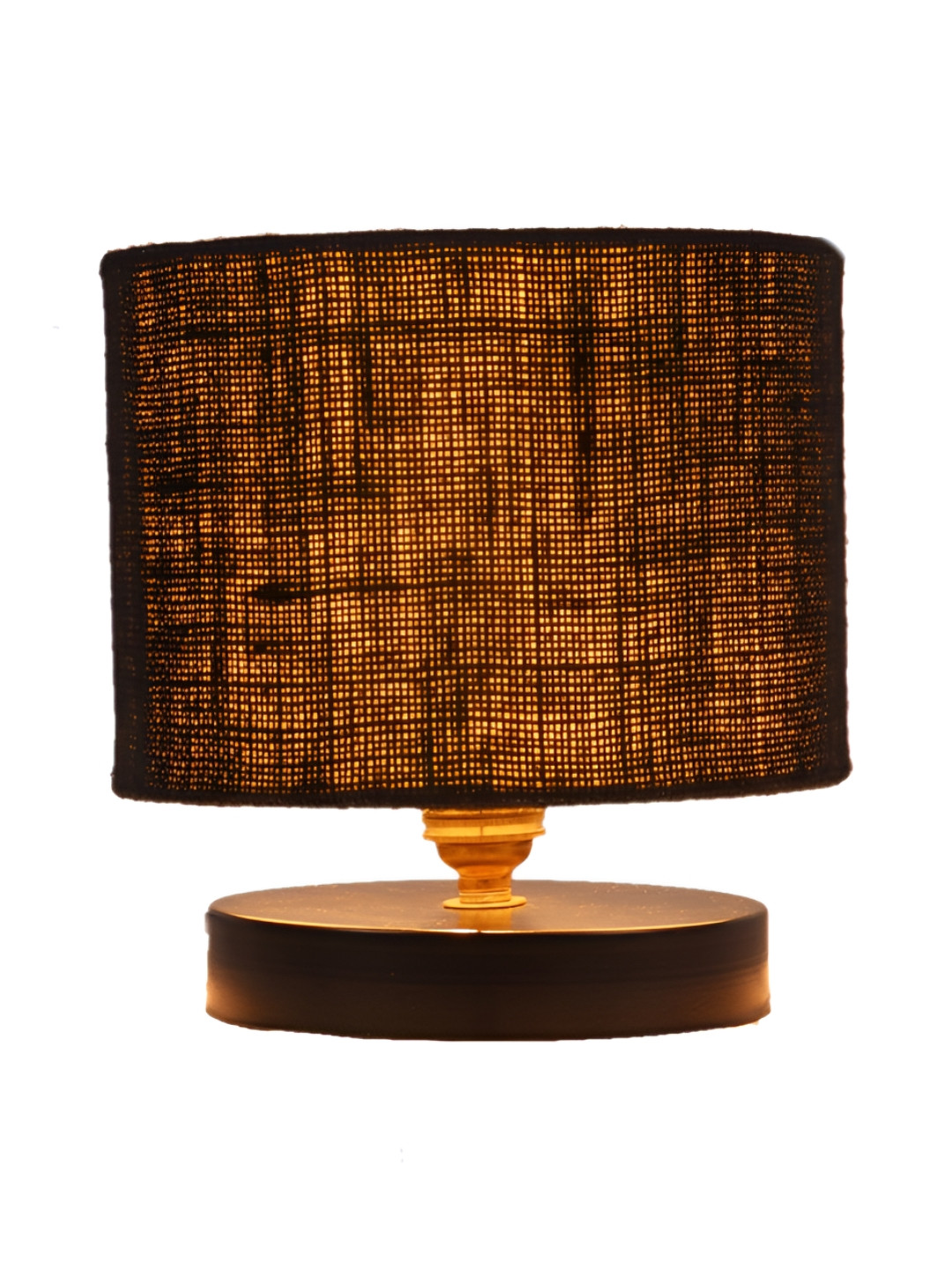 

Aura Black Textured Cylindrical Shaped Jute Shade Table Lamp