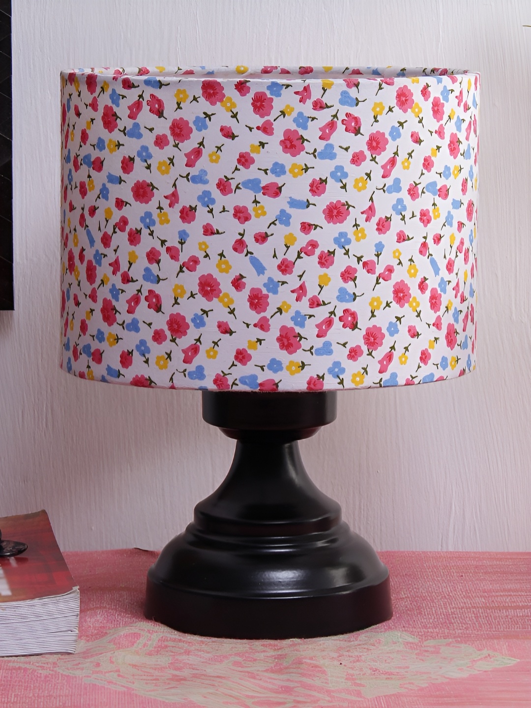 

Aura White Printed Iron Traditional Cylindrical Shaped Table Lamp
