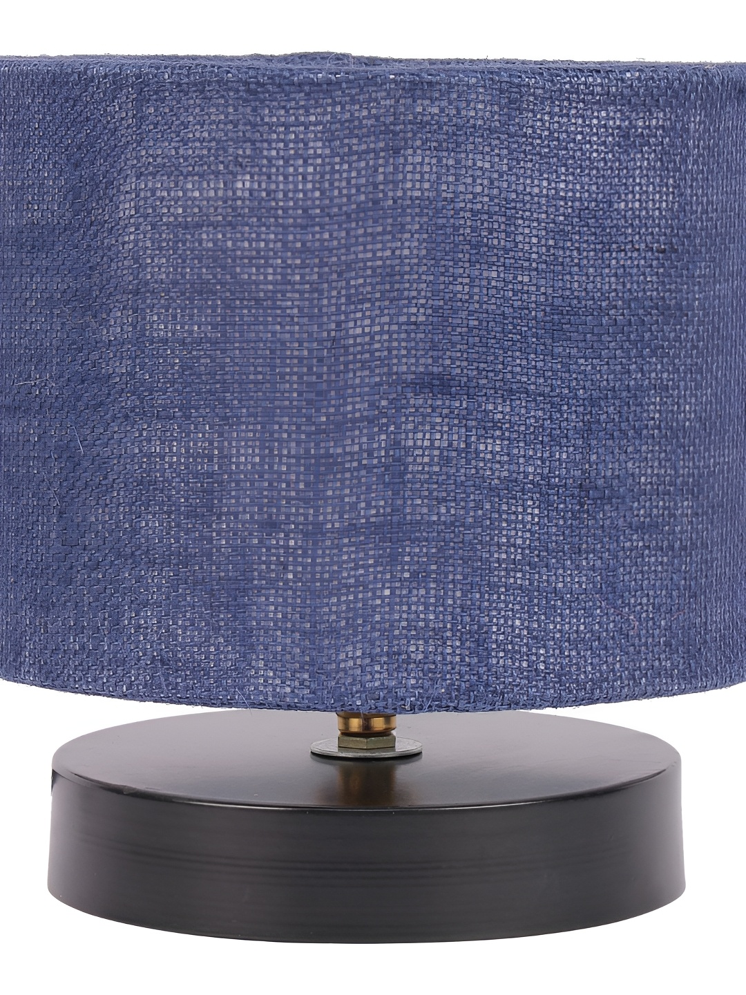 

Aura Blue & Black Textured Cylinder Shaped Wooden Table Lamp