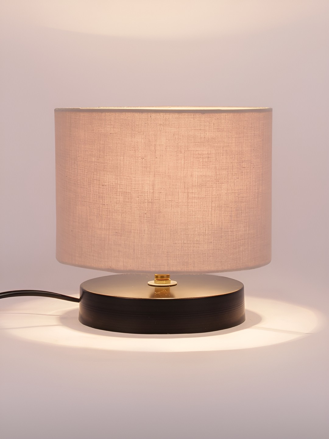 

Aura Grey Textured Wooden Cylindrical Shaped Table Lamp