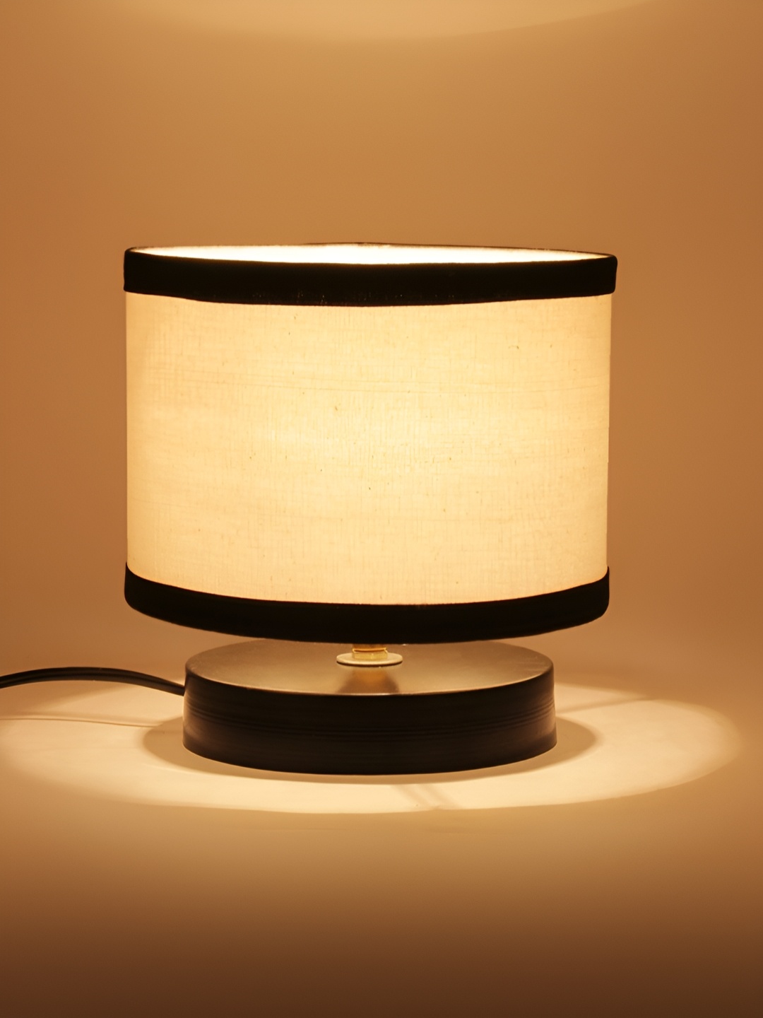 

Aura White Wood Cylindrical Shaped Table Lamp