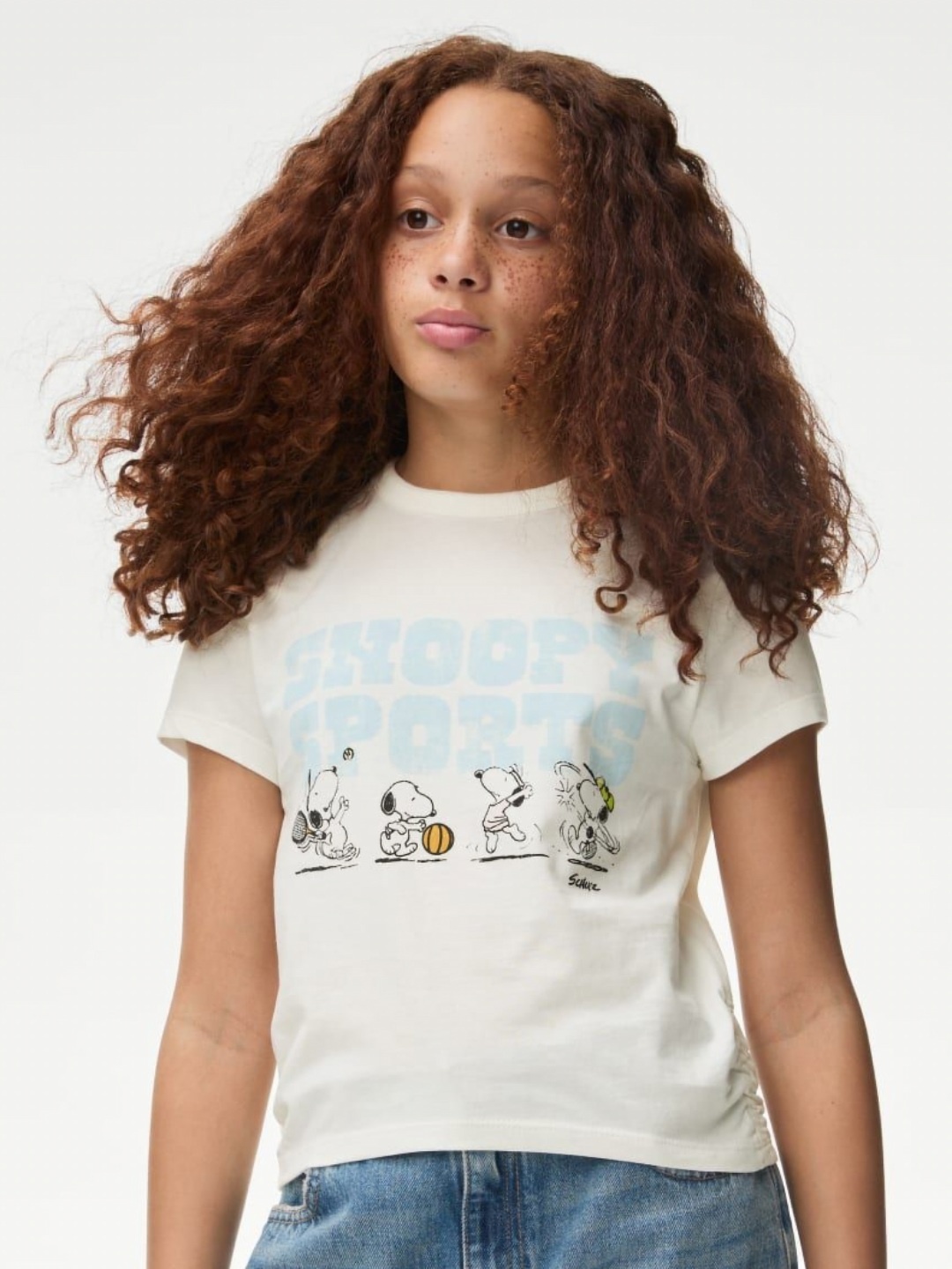 

Marks & Spencer Girls Typography Printed Cotton T-shirt, White