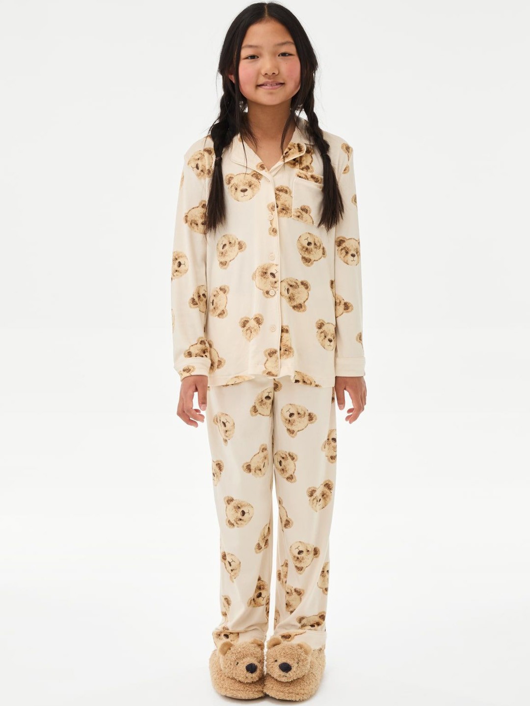 

Marks & Spencer Kids Graphic Printed Night suit, Cream