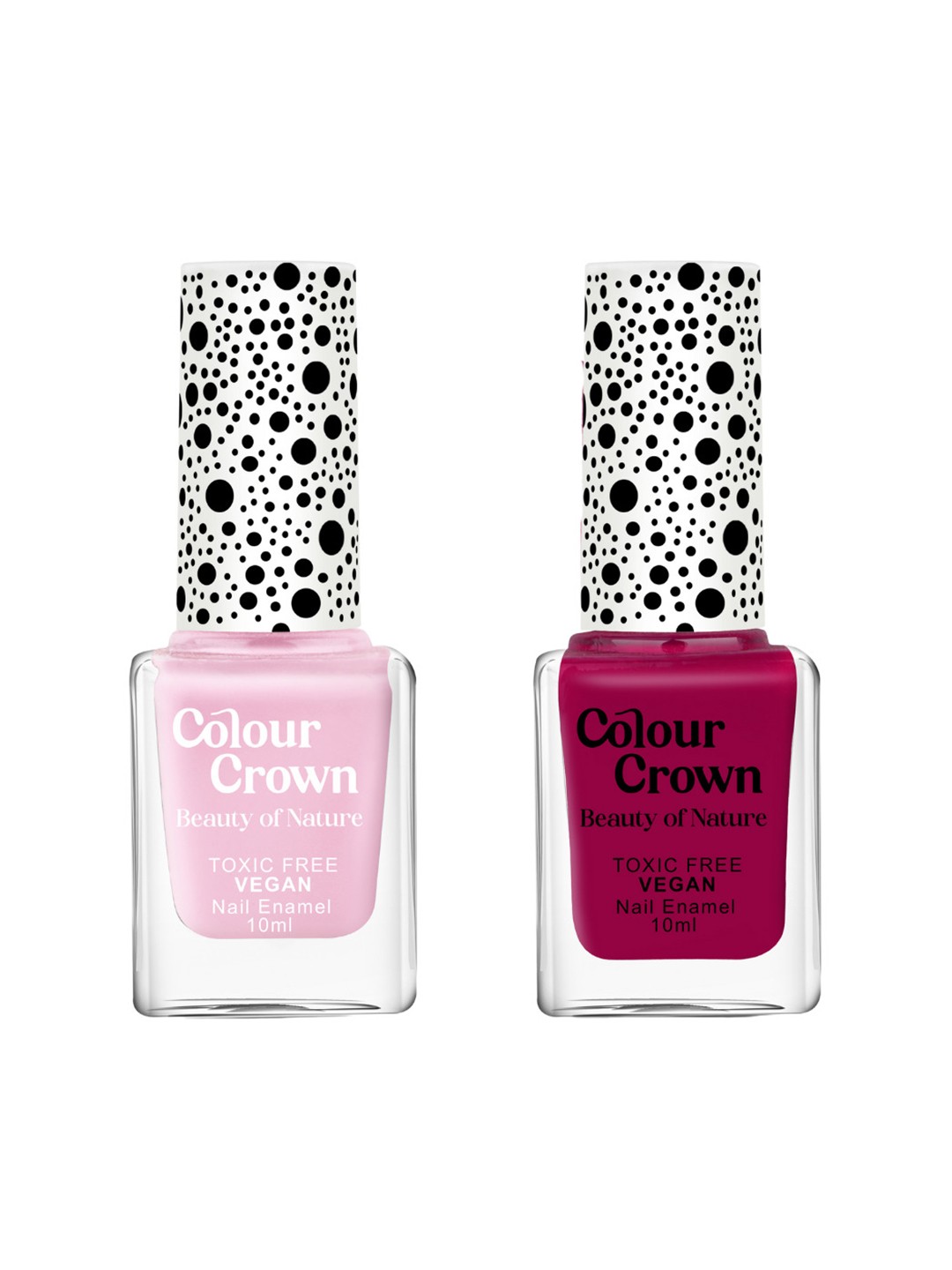 

CROWN Beauty Of Nature Set Of 2 Longwear Nail Polish- 5 ml Each- Girly Birthday, Pink