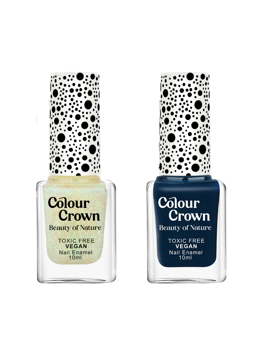 

CROWN Beauty Of Nature Set Of 2 Longwear Nail Polish- 10 ml Each- Set 28, Blue