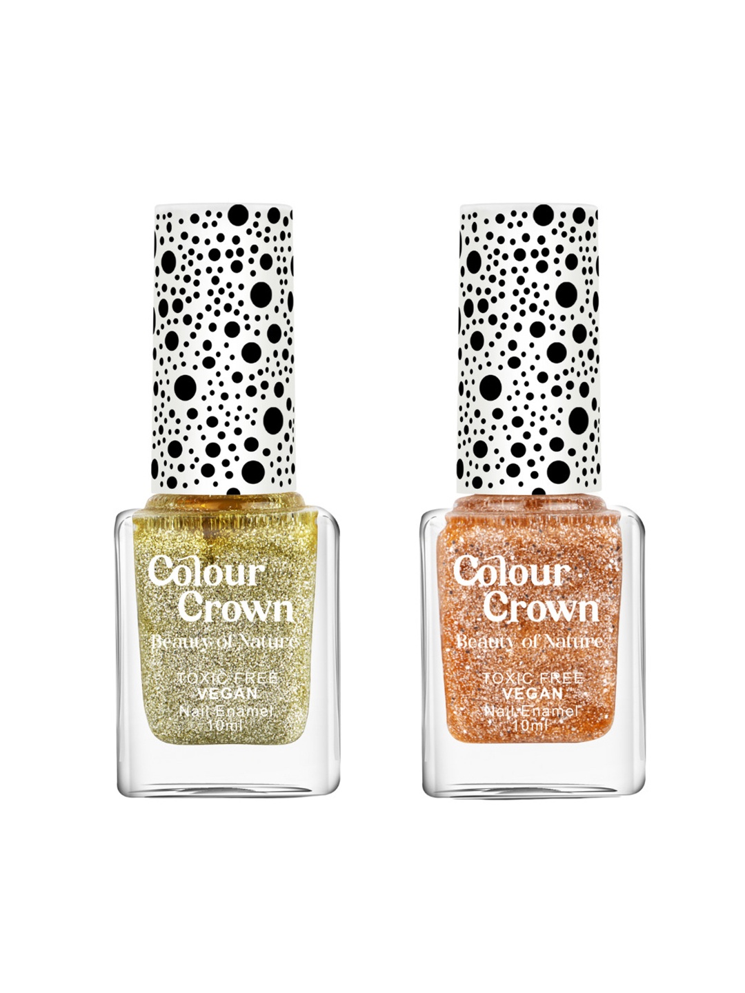 

CROWN Beauty Of Nature Set Of 2 Longwear Nail Polish- 10 ml Each- Sunlight Spark, Copper