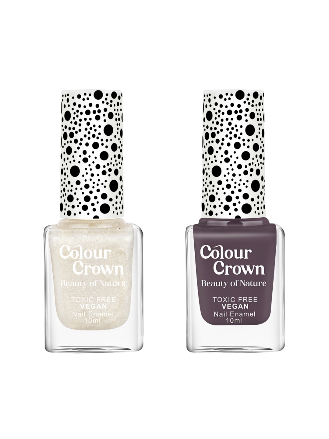 

CROWN Beauty Of Nature Set Of 2 Longwear Nail Polish- 10 ml Each- Chill Grape, White